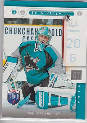 Evgeni Nabokov 2005-06 Be A Player Overtime #75 1/1
