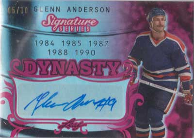 Glenn Anderson 2015-16 Leaf Signature Series Dynasty Autographs Red /10 #SDYGA1