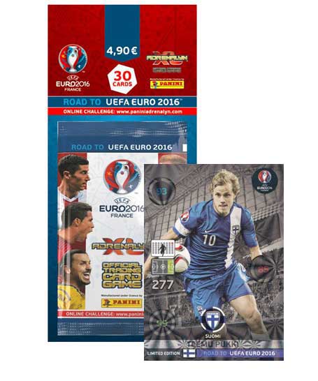 1st Blisterpack, Panini Adrenalyn XL Road to Euro 2016 - Teemu Pukki