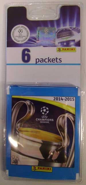 Blisterpack med 6 paket, Panini Stickers Champions League 2014-15