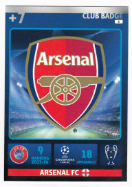 Club Badge, 2014-15 Adrenalyn Champions League, Arsenal FC 