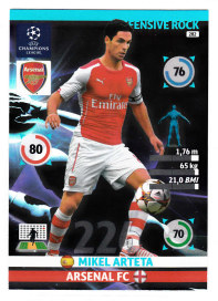 Defensive Rock, 2014-15 Adrenalyn Champions League, Mikel Arteta