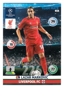 Team Mate, 2014-15 Adrenalyn Champions League, Liverpool FC, Lazar Marković