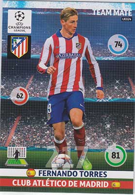 Team Mates, 2014-15 Adrenalyn Champions League UPDATE #UE024 Fernando Torres
