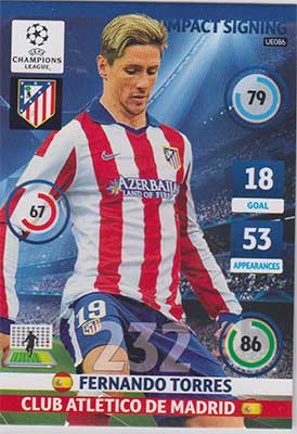 Impact Signing, 2014-15 Adrenalyn Champions League UPDATE #UE086 Fernando Torres