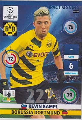 Impact Signing, 2014-15 Adrenalyn Champions League UPDATE #UE087 Kevin Kampl