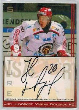 2002-03 SHL Signatures s.2 #08 Joel Lundqvist Frölunda Indians