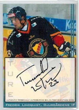 2002-03 SHL Signatures s.2 #17 Fredrik Lindqvist Djurgårdens IF