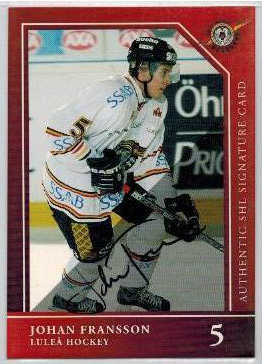 2005-06 SHL Signatures s.1 #12 Johan Fransson, Luleå Hockey 