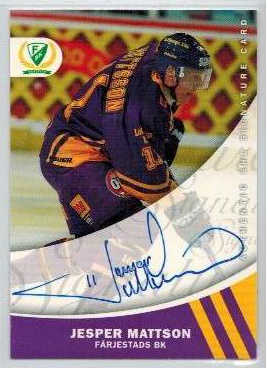 2005-06 SHL Signatures s.2 #09 Jesper Mattson, Färjestads BK