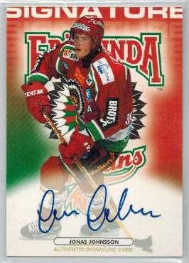 2003-04 SHL Signatures s.1 #06 Jonas Johnsson Frölunda Indians