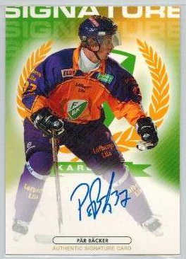 2003-04 SHL Signatures s.2 #03 Pär Bäcker Färjestads BK 