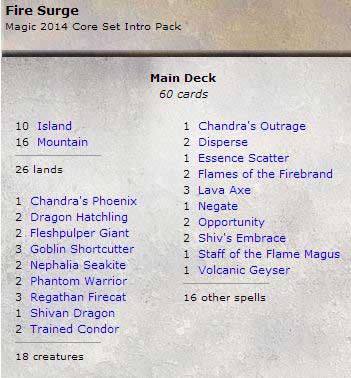 Magic, 2014 Core Set, Intro Pack, Fire Surge (Blå/ Röd)