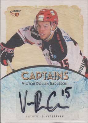 Captains Autograph Cards 2015-16 HockeyAllsvenskan NNO Victor Rollin Karlsson XX/25