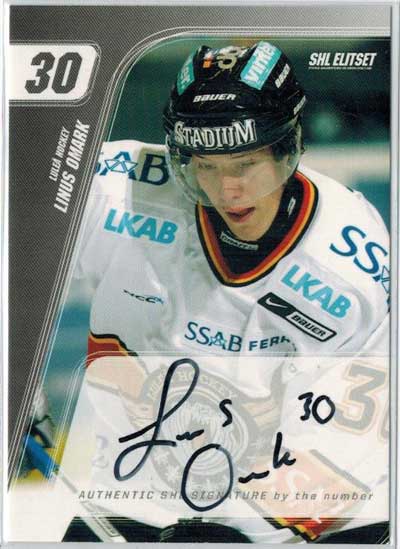 2007-08 SHL Signed by the numbers s.2 #3 Linus Omark Luleå Hockey 9/30