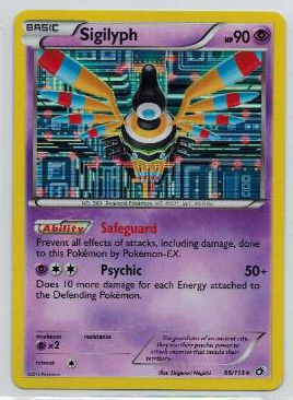 Pokemon, Legendary Treasures, Sigilyph - 66/113 - Holo Rare