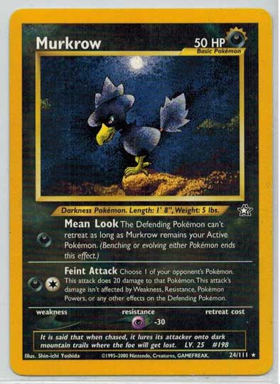 Pokemon, Neo Genesis, Murkrow - 24/111 - Rare - Slightly Played