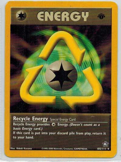 Pokemon, Neo Genesis 1st Edition, Recycle Energy - 105/111 - Rare - Played