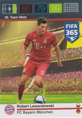 Team Mate, 2015-16 Adrenalyn FIFA 365 #039 Robert Lewandowski