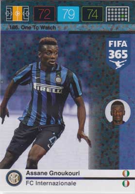 One To Watch, 2015-16 Adrenalyn FIFA 365 #186 Assane Gnoukouri