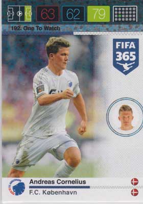 One To Watch, 2015-16 Adrenalyn FIFA 365 #192 Andreas Cornelius