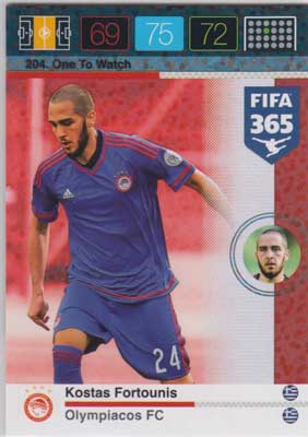 One To Watch, 2015-16 Adrenalyn FIFA 365 #204 Kostas Fortounis
