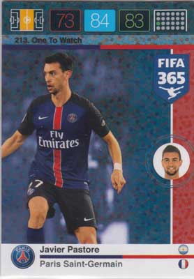 One To Watch, 2015-16 Adrenalyn FIFA 365 #213 Javier Pastore