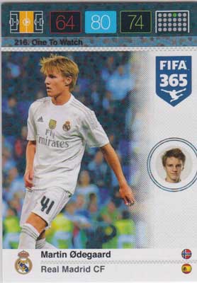 One To Watch, 2015-16 Adrenalyn FIFA 365 #216 Martin Odegaard
