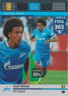 Key Player, 2015-16 Adrenalyn FIFA 365 #224 Axel Witsel