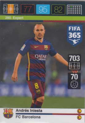 Expert, 2015-16 Adrenalyn FIFA 365 #280 Andres Iniesta