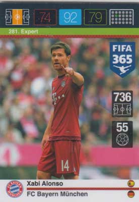 Expert, 2015-16 Adrenalyn FIFA 365 #281 Xabi Alonso