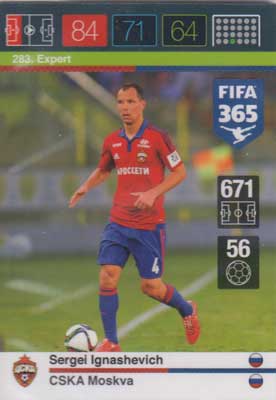 Expert, 2015-16 Adrenalyn FIFA 365 #283 Sergei Ignashevich