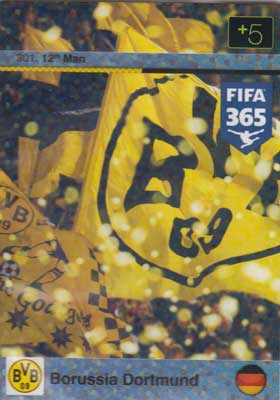 12th Man, 2015-16 Adrenalyn FIFA 365 #301 Borussia Dortmund