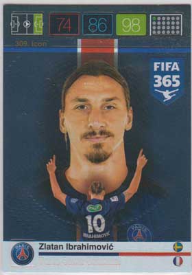 Icon, 2015-16 Adrenalyn FIFA 365 #309 Zlatan Ibrahimovic