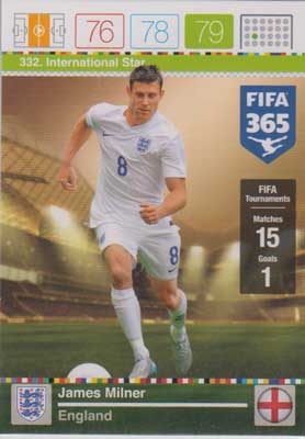 International Star, 2015-16 Adrenalyn FIFA 365 #332 James Milner
