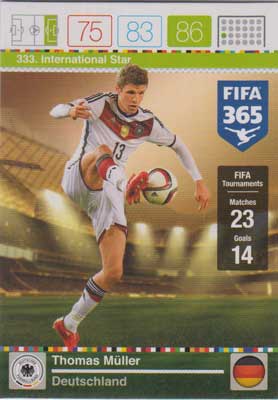 International Star, 2015-16 Adrenalyn FIFA 365 #333 Thomas Muller