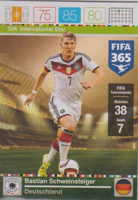 International Star, 2015-16 Adrenalyn FIFA 365 #334 Bastian Schweinsteiger