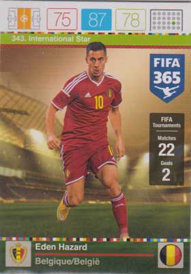 International Star, 2015-16 Adrenalyn FIFA 365 #343 Eden Hazard
