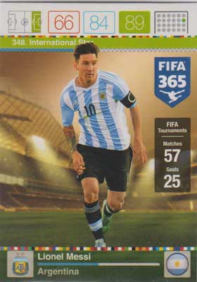 International Star, 2015-16 Adrenalyn FIFA 365 #348 Lionel Messi