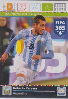 International Rising Star, 2015-16 Adrenalyn FIFA 365 #357 Roberto Pereyra