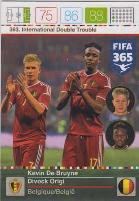 International Double Trouble, 2015-16 Adrenalyn FIFA 365 #363 Kevin De Bruyne / Divock Origi