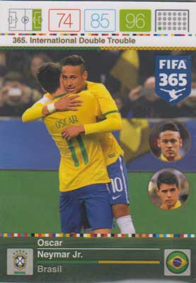International Double Trouble, 2015-16 Adrenalyn FIFA 365 #365 Oscar / Neymar Jr.