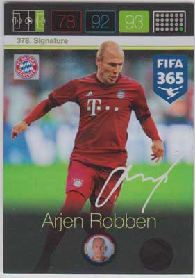 Signature, 2015-16 Adrenalyn FIFA 365 #378 Arjen Robben