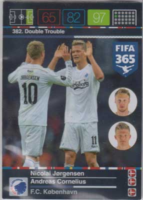 Double Trouble, 2015-16 Adrenalyn FIFA 365 #382 Nicolai Jorgensen / Andreas Cornelius
