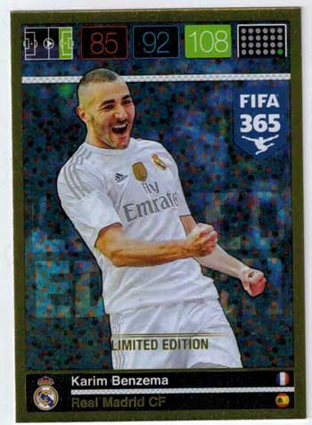 Limited Edition, 2015-16 Adrenalyn FIFA 365 Karim Benzema