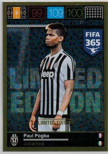 Limited Edition, 2015-16 Adrenalyn FIFA 365 Paul Pogba