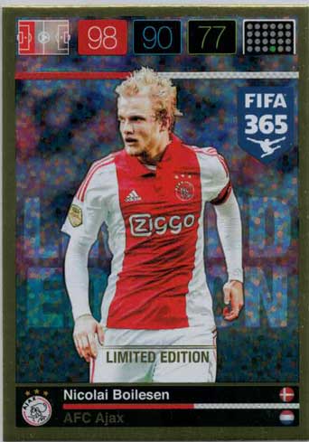 Limited Edition, 2015-16 Adrenalyn FIFA 365 Nicolai Boilesen 