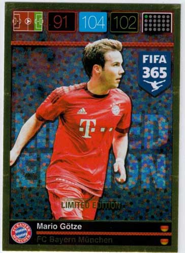 Limited Edition, 2015-16 Adrenalyn FIFA 365 Mario Götze