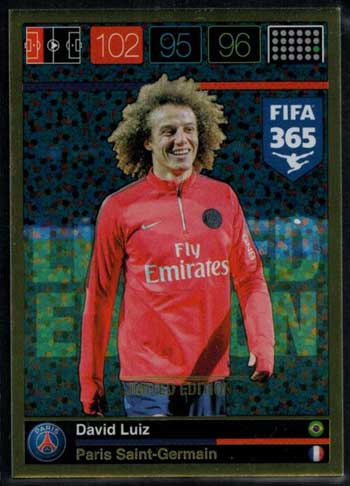Limited Edition, 2015-16 Adrenalyn FIFA 365 David Luiz