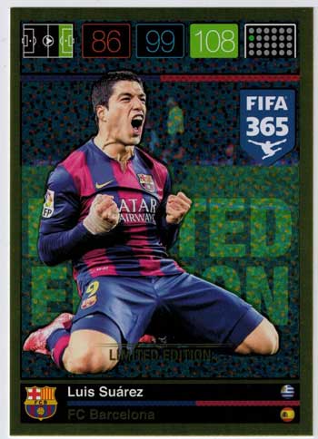 XXL Limited Edition, 2015-16 Adrenalyn FIFA 365 Suarez XXL